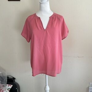 Women’s Old Navy M short sleeve v-neck blouse. mauve pink ( dusty rose )